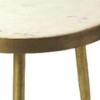 HomeRoots 18" Gold And White Marble Round End Table - 4 of 4