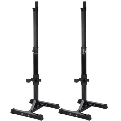 Yaheetech 2PCS Adjustable Standard Solid Squat Stands Rack Black