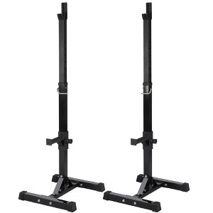 Yaheetech 2PCS Adjustable Standard Solid Squat Stands Rack Black - 1 of 4
