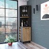 Vynxaria Hamden 10-Bottle 1-Shelf Bar Cabinet Black Wengue and Pine - 2 of 4