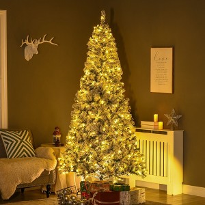 NicBex 7.5ft Prelit Snow Flocked Artificial Christmas Tree with 1188 Branch Tips, 500 LED Lights and Metal Stand for Indoor - 1 of 4