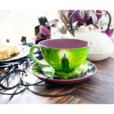 Disney Villains Maleficent Green and Purple Ceramic Teacup and Saucer Set