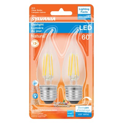 Sylvania Natural B10 E26 (medium) Led Bulb Daylight 60 Watt Equivalence ...