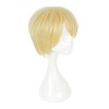 Unique Bargains Women's Cosplay Wigs with Wig Cap 12" Yellow - 3 of 4