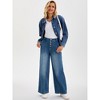 INSPIRE CHIC Women's Jeans High Waisted Button Fly Stretchy Straight Denim Wide Leg Pants - 3 of 4