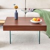 NicBex Natural Style Square MDF Coffee Table with Tempered Glass Legs,Density Board Sticker Center Table for Living Room - 3 of 4