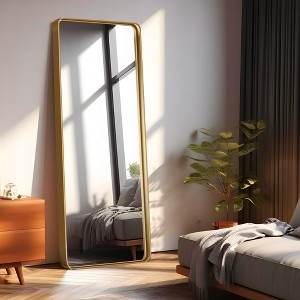 Spassway 38"H x 26"W Rectangle Decorative Aluminum Alloy Mirror Art Designs for Living Room Bedroom Entryway Office Home Black/Gold/Sliver Available - 1 of 4