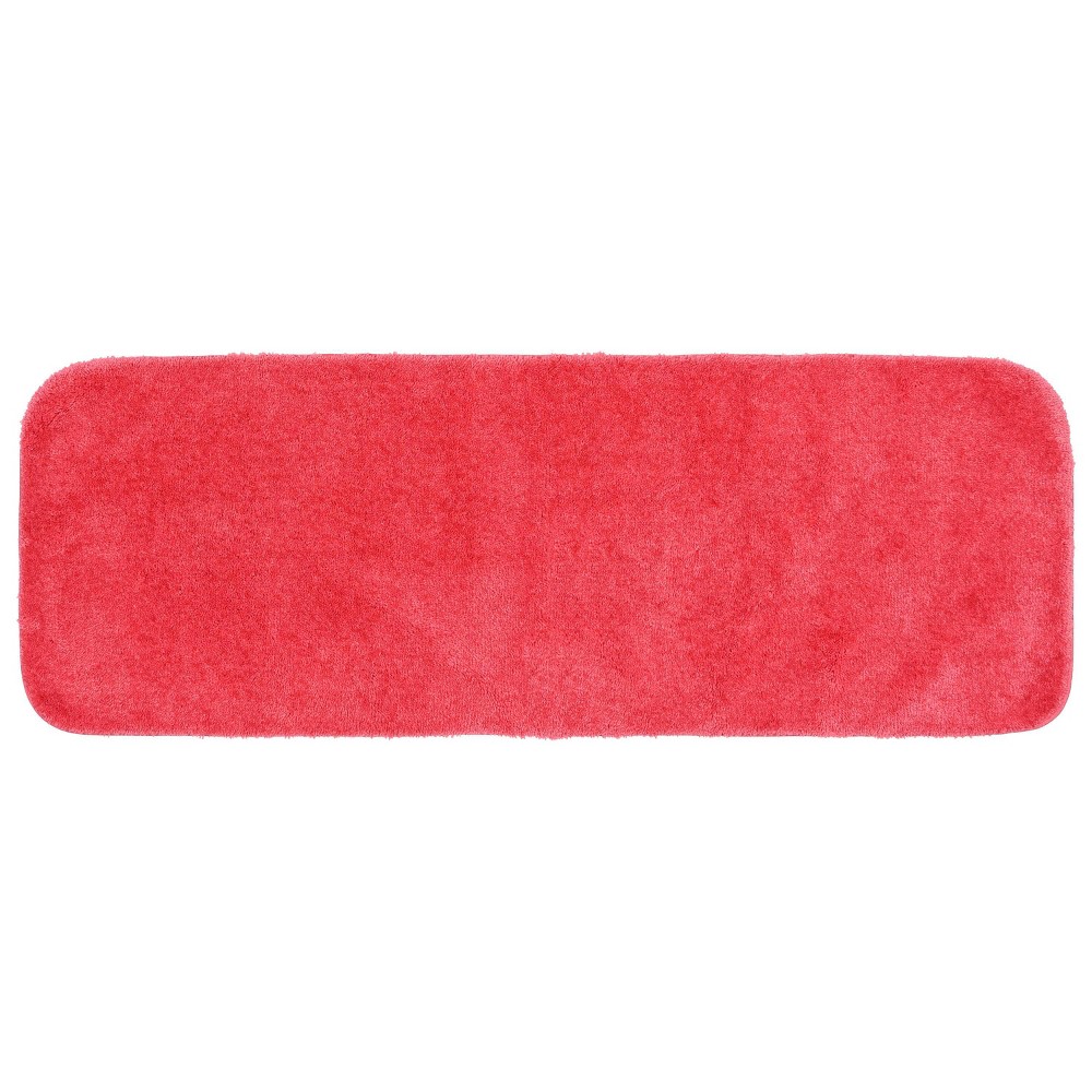  Traditional Plush Nylon Washable Bath Rug Pink