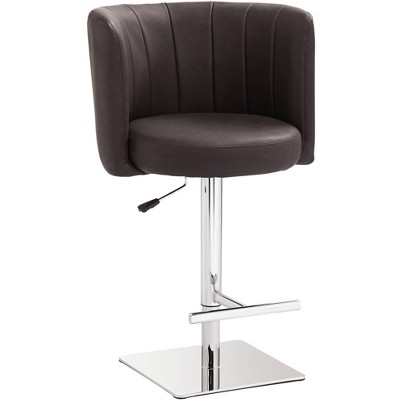 Studio 55D Triton Brown Faux Leather Swivel Adjustable Bar Stool