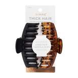 Gimme Beauty Thick Hair Claw Clips - Black/Tort - 2ct