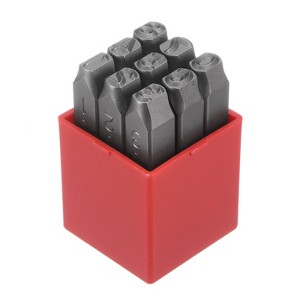 Unique Bargains High Tool Steel 0-9 Punch Number Stamp Set for Plastic Wood 0.31" 9 Pcs - 1 of 4