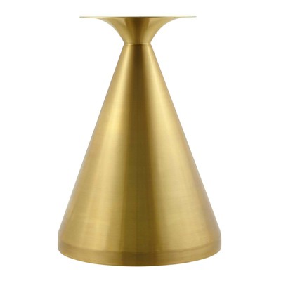 Gold and White Square Dining Table with Conical Base
