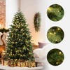LuxenHome 6Ft Pre-Lit Christmas Tree with 340 LED Lights, Hinged Branches, Festive Holiday Tree Green - 2 of 4