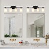 Dewdrop Rustic 4-Light Wall Sconce, Vintage Matte Black Iron Frame with White Frosted Glass Shades, ETL Certified Vanity Light Fixture - 4 of 4