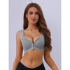 Allegra K Women's Front Closure Lace Bra No Underwire Tank Top Underwear Bras - 4 of 4
