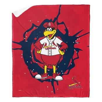 50"x60" MLB St Louis Cardinals Mascot 2 Layer Silk Touch Faux Shearling Throw Blanket