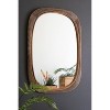 Wall Mirror 31.5”H Carved Wooden White-Washed Frame Transitional Design by Kalalou - 2 of 3