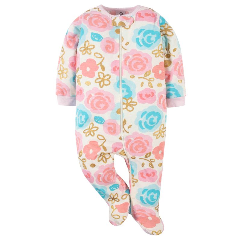 Gerber Baby Girls' Footed Pajamas, 2-Pack, 3 of 10