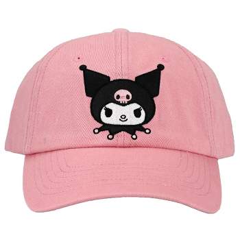 Kuromi Cuffed Knitted Embroidered Logo With 3d Plush Horns Beanie Hat ...