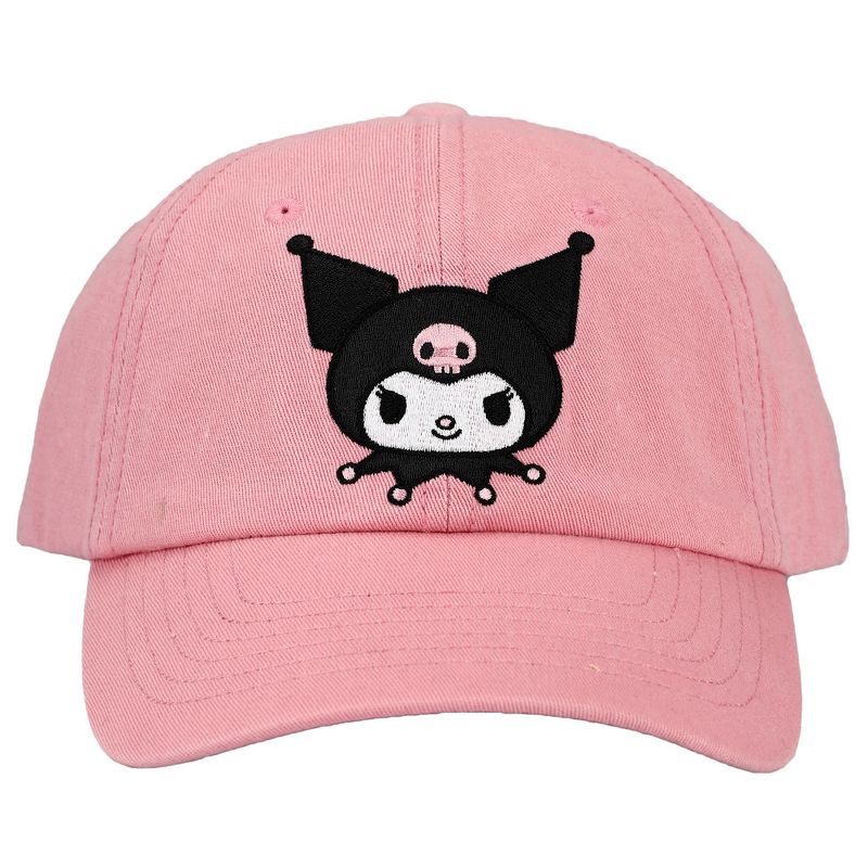 Kuromi Embroidered Pink Cotton Twill Dad Hat, 1 of 6