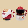 100 North Santa and Snowman 16 ounce Dolomite Ceramic Christmas Holiday Festive Coffee Tea Cup Mugs For Your Favorite Morning Brew Pack of 2 - 2 of 4