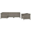 vidaXL 5 Piece Patio Lounge Set with Cushions Gray Poly Rattan - 4 of 4