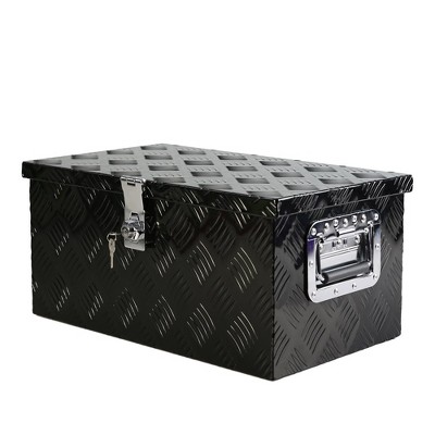 Heavy Duty Aluminum 5 Bar Tread Tool Box, Waterproof Truck Storage Organizer, Trailer Pickup Underbody Toolbox With Lock Keys