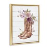 Stupell Industries Country Cowboy Boots Flower Bouquet Floating Frame Canvas Art, Gold, 17" x 21" - 2 of 4