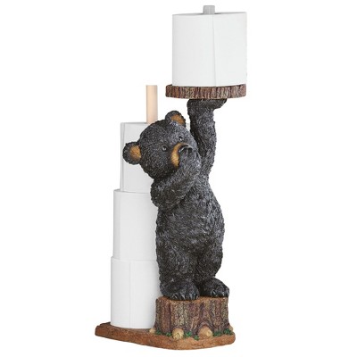 Collections Etc Northwoods Bear Toilet Paper Holder 6 X 9 X 22 Brown