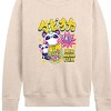 Women's - Instant Message - Kawaii Match Bear Boba Tea Lightweight French Terry Wide Neck Long Sleeve Shirt - 2 of 4