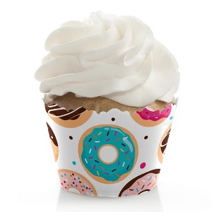 Big Dot of Happiness Donut Worry, Let's Party - Doughnut Party Decorations - Party Cupcake Wrappers - Set of 12 - 1 of 4