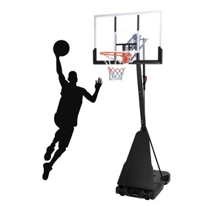 Portable Basketball Hoop Outdoor 5.2-10Ft, 47 Inch Shatterproof Backboard & Rebound Plate & Quick Adjustable Basketball Goal System - 1 of 4