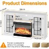 TackView TV Stand with Fireplace, 59 Inch Electric Fireplace TV Stand for 65" TVs, Modern Farmhouse Media Console with Glass Door Storage,White - 3 of 4