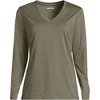 Lands' End Women's Relaxed Supima Cotton Long Sleeve V-Neck T-Shirt - 3 of 4