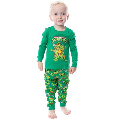 TMNT Green Button-Up Kids Pajama Set