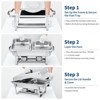 4-Pack Commercial Grade Chafing Dishes - Dual Well Stainless Steel Buffet Warmers for Catering, Weddings, Events & Home Use, Complete Serving Set - 4 of 4