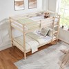 NicBex Bunk Bed,Wood Bunk Bed Frame with Ladder and High Guardrail,Twin Size Bed Frame for Kids Teens,No Box Spring Needed - 3 of 4