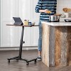 IRIS USA Single Table Height Adjustable Mobile Laptop Cart, Ergonomic Standing Desk Rolling Workstation Podium Stand from 20.4" to 33" Tall, Brown - image 3 of 4