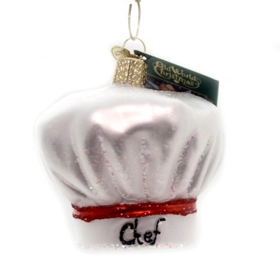 Old World Christmas 2.5 Inch Chef's Hat Toque Cook Food Tree Ornaments