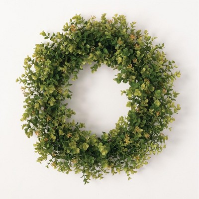 Sullivans Artificial New England Boxwood Wreath 21"H Green