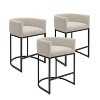 Vatros Upholstered Counter Stool with Metal Frame - 3 of 4