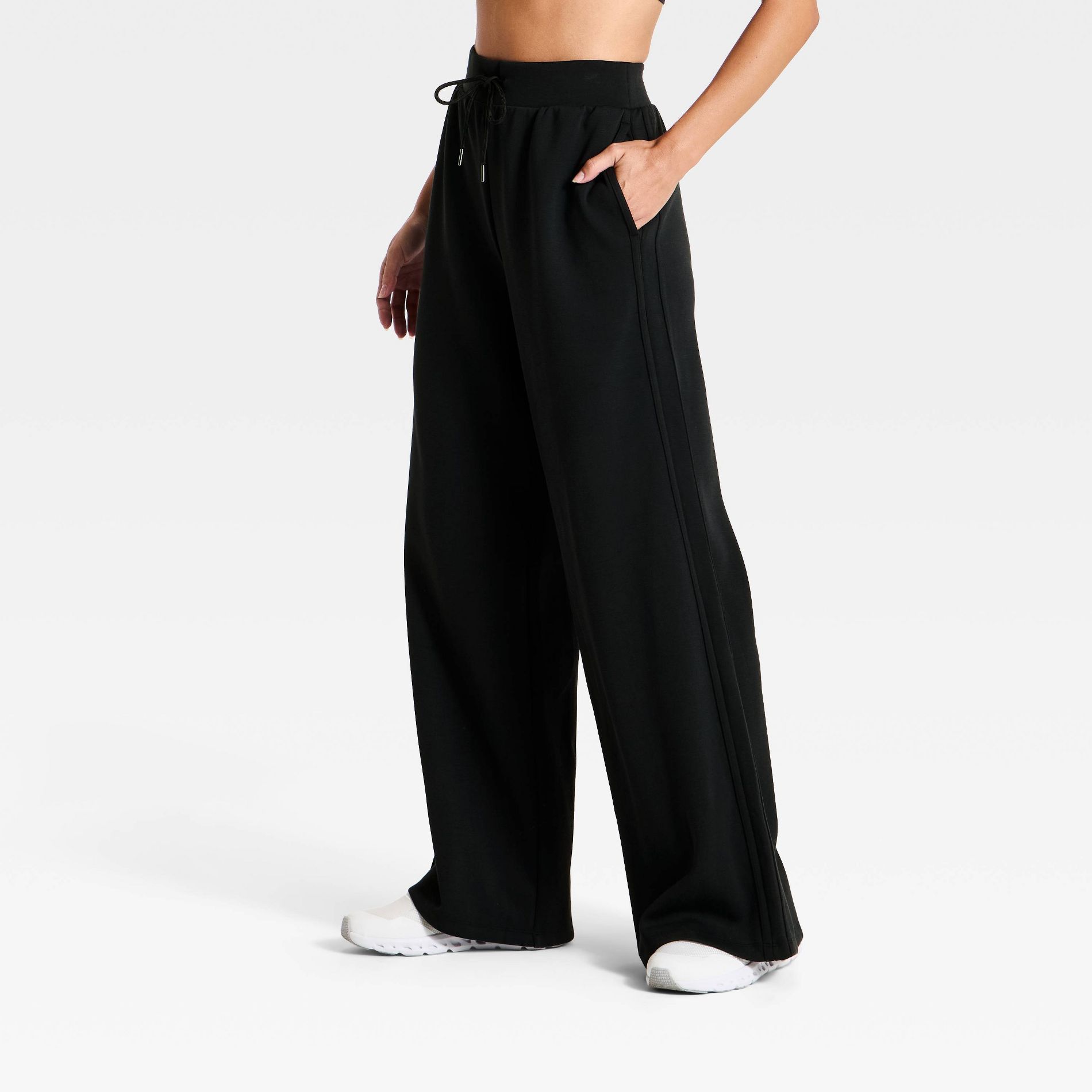Women's Airy Sleek Pique Wide Leg Sweatpants - All In Motion™