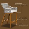 NicBex Patio Bar Stools Set of 2, Aluminium Counter Stool Chair with Square Back and Cushion for Garden, Kitchen, Dining Room - 4 of 4