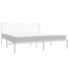 vidaXL Metal Bed Frame with Headboard White 72 in.x83.9 in. California King - 3 of 4