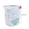 Unique Bargains Folding Flower Pattern Laundry Basket 13.39"x15.75" White 1 Pc - 4 of 4