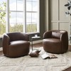 KINWELL 34" Wide Swivel Faux Leather Armchair Upholstered PU Leather Accent Chairs, Set of 2 - 2 of 4