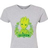 Women's - Marvel - Groot Go Green St. Patricks Day Juniors Fitted Graphic T-Shirt - 2 of 3