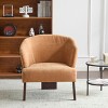 Mid-Century Accent Chair with Curved Back and Wood Legs,Upholstered Lounge Chair for Small Spaces or Living Room-Cuddlewood - 2 of 4