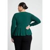 ELOQUII Women's Plus Size Shirred Peplum Top - 3 of 4