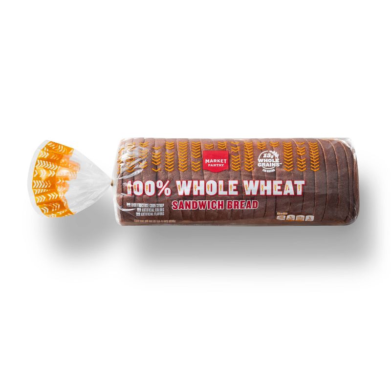 100% Whole Wheat Bread 20oz - Market Pantry&#8482;, 1 of 4